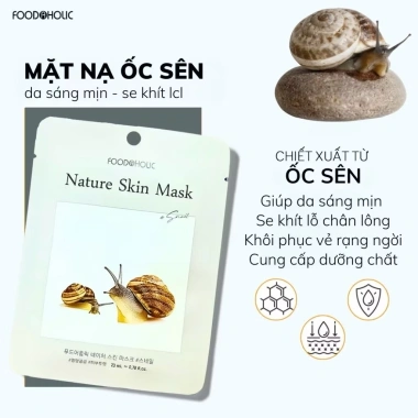 Mặt Nạ Dưỡng Da Cấp Ẩm Tự Nhiên Foodaholic Nature Skin Mask Hàn Quốc 10 Miếng - Dưỡng ẩm sâu, Làn Da Rạng Rỡ 3