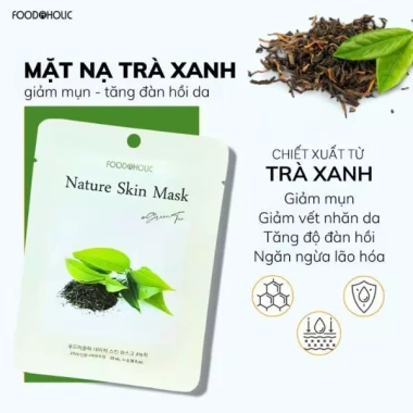 Mặt Nạ Dưỡng Da Cấp Ẩm Tự Nhiên Foodaholic Nature Skin Mask Hàn Quốc 10 Miếng - Dưỡng ẩm sâu, Làn Da Rạng Rỡ 10