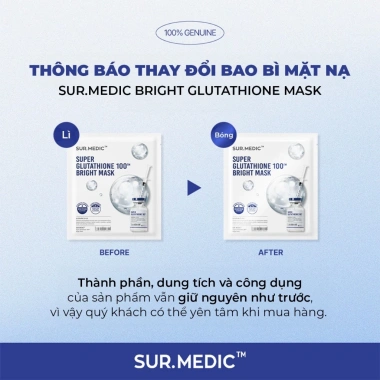 Mặt Nạ Dưỡng Trắng Sur.Medic Bright Glutathione 30g - Tái tạo da, làm sáng, giảm thâm, giá chỉ 33.000đ 3 Mặt Nạ Dưỡng Trắng Sur.Medic Bright Glutathione 30g - Tái tạo da, làm sáng, giảm thâm, giá chỉ 33.000đ 3