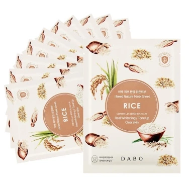 Mặt nạ gạo trắng da Dabo I Need Nature 10 miếng 23ml - Dưỡng ẩm, da mềm mịn, giá chỉ 129k