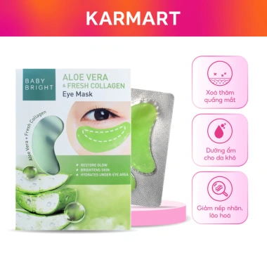 Mặt Nạ Giảm Thâm Quầng Mắt Baby Bright Aloe Vera & Fresh Collagen 2 miếng 5g Giá 20.000
