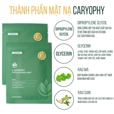 Mặt nạ giấy Caryophy Portulaca 22g - Dưỡng da sâu, giảm mụn, chỉ 49.000 VNĐ