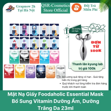 Mặt Nạ Giấy Foodaholic Essential 23ml - Bổ Sung Vitamin Dưỡng Ẩm và Dưỡng Trắng Da, Giá chỉ 8.000 VND