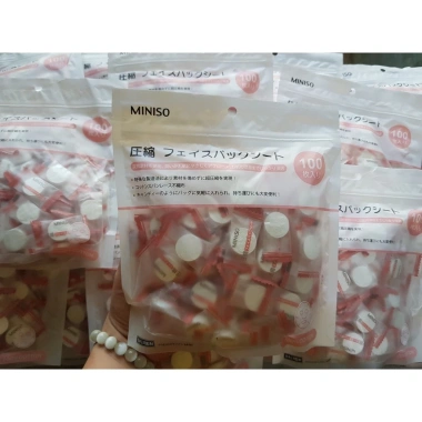 Mặt Nạ Giấy Nén Miniso Nhật Bản 100 Viên Cao Cấp Dưỡng ẩm Giảm Nám Giá ưu đãi 60.000đ 7