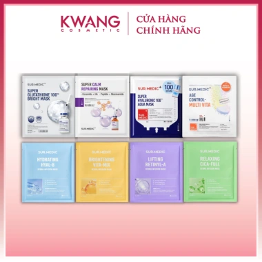 Mặt Nạ Giấy Sur.Medic 10 miếng - Dưỡng ẩm, sáng da, phục hồi, Hàn Quốc, chỉ 285k