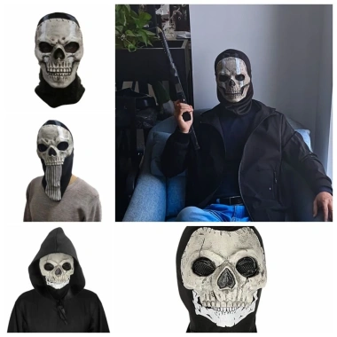 Mặt nạ Halloween Skull toàn mặt, thiết kế xương ma kinh dị, cosplay 2.024 - Giá ưu đãi 226.260 VND 3
