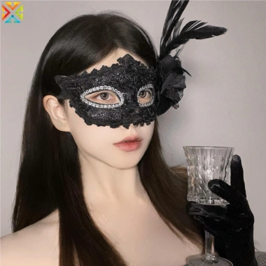 Mặt nạ hoa lông vũ nữ Prom thời trang Ren - Sân khấu cosplay biểu diễn chỉ 51.436₫