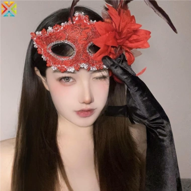 Mặt nạ hoa lông vũ nữ Prom thời trang Ren - Sân khấu cosplay biểu diễn chỉ 51.436₫