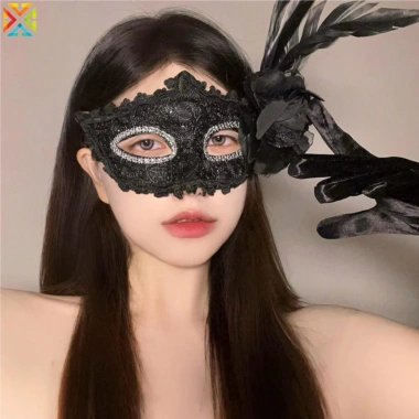 Mặt nạ hoa lông vũ nữ Prom thời trang Ren - Sân khấu cosplay biểu diễn chỉ 51.436₫