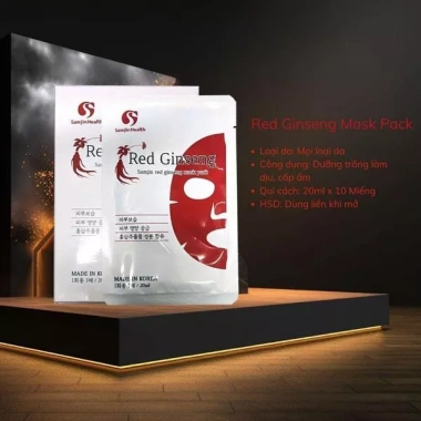 Mặt Nạ Hồng Sâm Hàn Quốc SAMJINHEALTH 10 miếng - Truyền Trắng, Nâng Cơ, Chống Lão Hóa - Giá chỉ 25.000đ