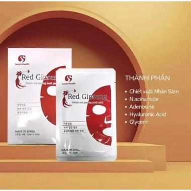 Mặt Nạ Hồng Sâm Hàn Quốc SAMJINHEALTH 10 miếng - Truyền Trắng, Nâng Cơ, Chống Lão Hóa - Giá chỉ 25.000đ