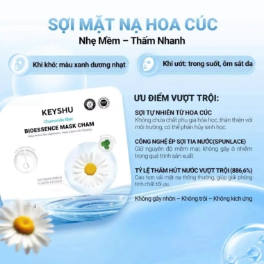 Mặt Nạ Keyshu Sợi Xơ Rau Má 30ml - Cấp ẩm, Ngừa lão hóa, Giá 200.000đ giảm từ 248.000đ