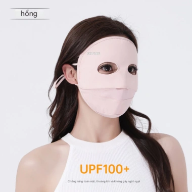 Mặt Nạ Khẩu Trang Toàn Mặt Lụa Lạnh Full Face Chống UV Cao Cấp - Giảm giá 65k, Tặng Thẻ Test UV 6