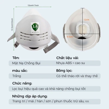 Mặt nạ KN95 silicone mềm chống khí, bụi, khói - Khẩu trang phun sơn 27.800₫ 9