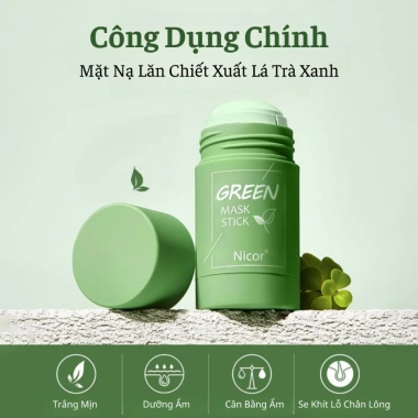 Mặt Nạ Lăn Trà Xanh – Da Trắng Mịn, Se Khít Lỗ Chân Lông, Loại Bỏ Mụn Đầu Đen, Giá 55.000 VND 5 Mặt Nạ Lăn Trà Xanh – Da Trắng Mịn, Se Khít Lỗ Chân Lông, Loại Bỏ Mụn Đầu Đen, Giá 55.000 VND 5