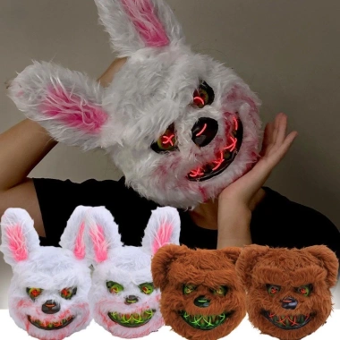 Mặt nạ LED Halloween Dạ Quang Gấu Đẫm Máu và Thỏ Kinh Dị - Cosplay Bóng Trang, Giá 77.958₫ 6