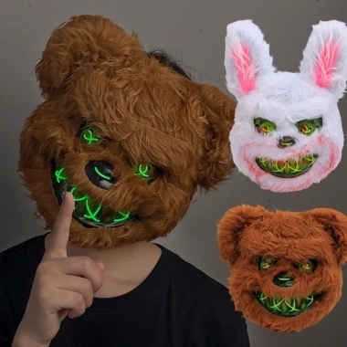 Mặt nạ LED Halloween Dạ Quang Gấu Đẫm Máu và Thỏ Kinh Dị - Cosplay Bóng Trang, Giá 77.958₫ 7
