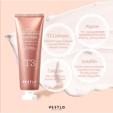 Mặt nạ lột PESTLO T3 Baby Collagen Glow – Dưỡng ẩm, sáng da, giá chỉ 425k