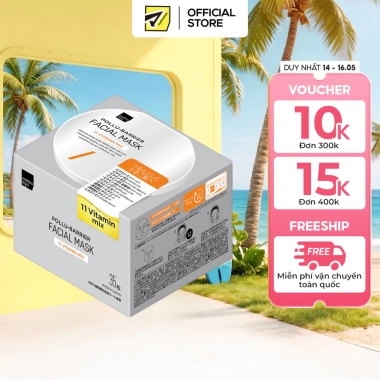 Mặt Nạ Matsukiyo Pollu-Barrier 11 Vitamin Dưỡng Ẩm Sáng Da - 35 miếng, Giá 359.000₫