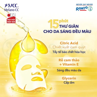 Mặt Nạ Melano CC Dưỡng Sáng Cấp Ẩm 28 miếng Giá 248.000đ, Da sáng mịn, ẩm sâu
