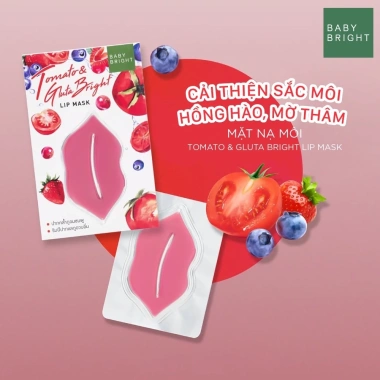 Mặt Nạ Môi Cà Chua Baby Bright 10g - Dưỡng ẩm, Sáng Môi, Gluta, Giá 46.000đ