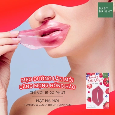 Mặt Nạ Môi Cà Chua Baby Bright 10g - Dưỡng ẩm, Sáng Môi, Gluta, Giá 46.000đ
