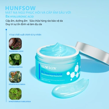 Mặt Nạ Ngủ 8X Hyaluronic Acid HUNFSOW 60ml Dưỡng ẩm sâu Da săn chắc Giá 295.000 VND