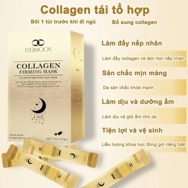 Mặt nạ ngủ collagen 4ml 20 miếng - Cải thiện da thô ráp, thu nhỏ lỗ chân lông, giá 260k