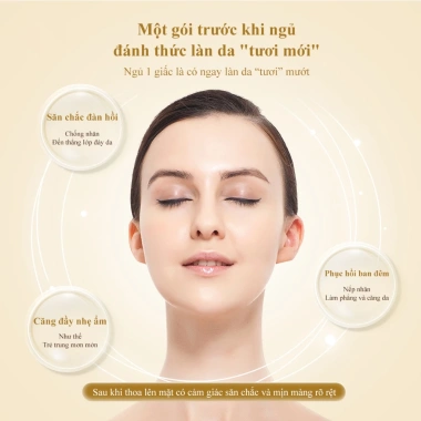 Mặt nạ ngủ collagen 4ml 20 miếng - Cải thiện da thô ráp, thu nhỏ lỗ chân lông, giá 260k