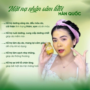 Mặt Nạ Nhân Sâm Tươi 100ml Dân Bùi - Trắng Sáng, Giảm Thâm Nám, Dưỡng sâu