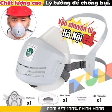 Mặt nạ phòng độc silicone mềm, khẩu trang phun sơn chống hóa chất, giao nhanh Hà Nội - Giá ưu đãi 45.000đ