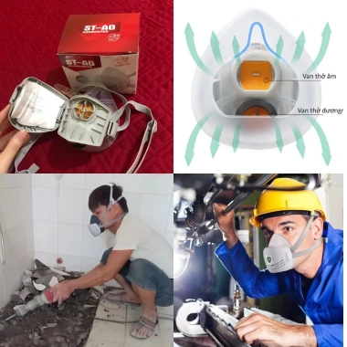 Mặt nạ phòng độc Silicone Strong ST_AG - Khẩu trang chống bụi mịn, kèm 10 tấm lọc, bảo vệ nhà xưởng, mùi hôi - 265.000₫