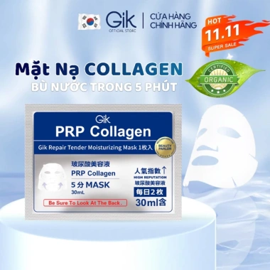 Mặt Nạ Sheet GIK Hàn Quốc PRP Collagen B5 B3 30ml - Cấp Ẩm, Phục Hồi Da 15.000₫