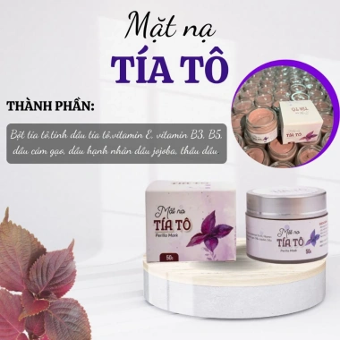 Mặt nạ tía tô 50gr - Hoa hồng hữu cơ, da trắng, mịn, nhỏ lỗ chân lông, giảm mụn