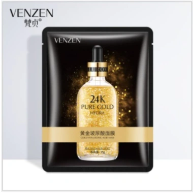 Mặt nạ tinh chất vàng 24K Pure Gold Venzen 5 miếng - Dưỡng trắng, cấp ẩm, tăng đàn hồi, giá 17.500 VND