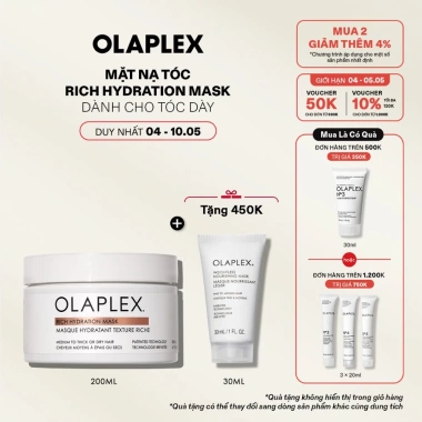 Mặt nạ tóc Olaplex Rich Hydration: cấp ẩm sâu, kiểm soát xơ rối, giá ưu đãi 1.134.000₫
