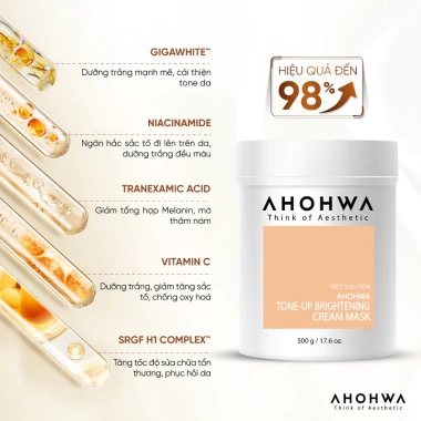 Mặt nạ ủ trắng AHOHWA Tone‑Up 500g Dưỡng trắng tự nhiên, giảm thâm nám, 285.000₫