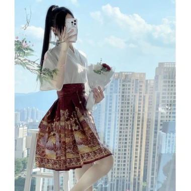 Mặt ngựa váy & áo ngắn phong cách cổ đại Trung Hoa cho học sinh và người lớn, giá ưu đãi 145.941₫ 6 Mặt ngựa váy & áo ngắn phong cách cổ đại Trung Hoa cho học sinh và người lớn, giá ưu đãi 145.941₫ 6