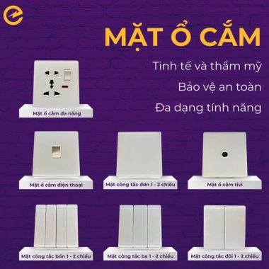 Mặt ổ cắm vuông gương trắng 90x86mm chuẩn Châu Âu ePioneer SG Series 66.000₫