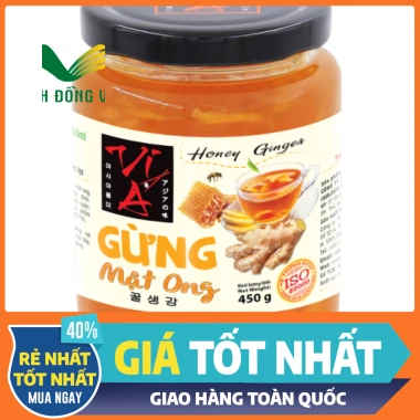 Mật ong chanh gừng sả hoa nhài 450g - Tăng đề kháng, detox, vị Á, chỉ 78.000₫