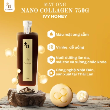 Mật Ong Collagen Nano 750gr Ivy Honey – Dưỡng da, tăng collagen, giảm giá 625k
