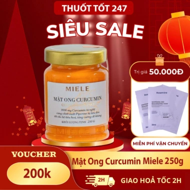 Mật Ong Curcumin Miele 250g – Tăng sức đề kháng, giảm viêm, giá ưu đãi 199.000₫