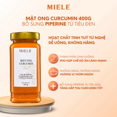 Mật Ong Curcumin Miele - Hộp stick 15g x15, Hũ 250g/400g, Chiết xuất Curcumin từ nghệ tươi, giảm giá 199k 9