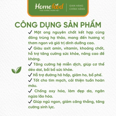 Mật ong Đông Trùng Hạ Thảo Vinabee 450g - Dinh Dưỡng Cao, Tăng Sức Khỏe, Giá 460k 3 Mật ong Đông Trùng Hạ Thảo Vinabee 450g - Dinh Dưỡng Cao, Tăng Sức Khỏe, Giá 460k 3