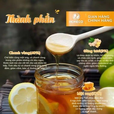 Mật Ong Gừng Chanh Vàng Honeco 500g - Giá 289k, Bảo Vệ Ho, Viêm Họng, Hạ Sốt 2