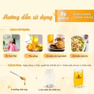 Mật Ong Gừng Chanh Vàng Honeco 500g - Giá 289k, Bảo Vệ Ho, Viêm Họng, Hạ Sốt 3
