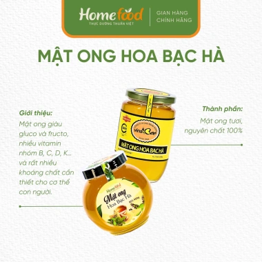Mật ong hoa bạc hà Vinabee 100% nguyên chất 260-530g - Thơm dịu, giàu dinh dưỡng, tốt cho sức khỏe, giảm 17%