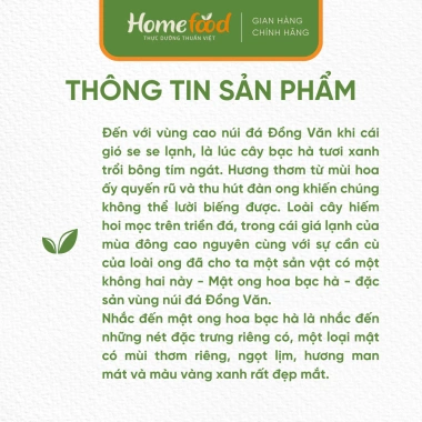 Mật ong hoa bạc hà Vinabee 100% nguyên chất 260-530g - Thơm dịu, giàu dinh dưỡng, tốt cho sức khỏe, giảm 17%