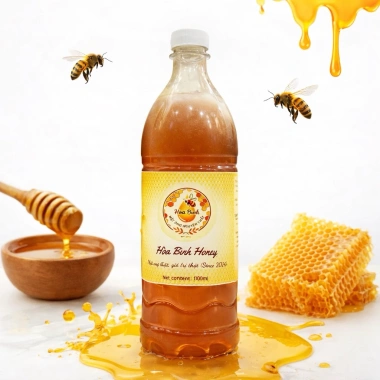 Mật ong hoa nhãn nguyên chất 1L Hoà Bình Honey - Chất lượng cao, giá chỉ 89.000đ