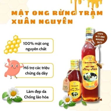 Mật Ong Rừng Tràm Nguyên Chất Xuân Nguyên 500ml - Giá 90.000, Dinh Dưỡng Cao